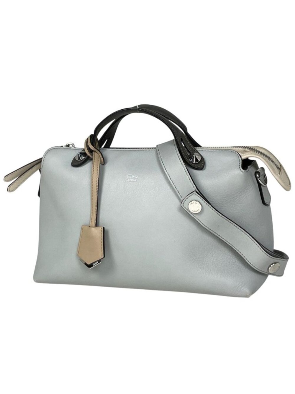 Fendi By The Way 2-Way Shoulder Bag Leather Gray